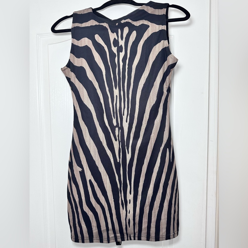 ILLUSION Slash neck mini dress